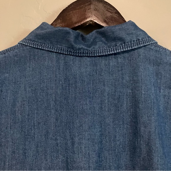 Gloria Vanderbilt Denim Dresse Indigo Chambray Shirt Blouse Dress Womens Sz S - Picture 11 of 11